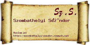 Szombathelyi Sándor névjegykártya