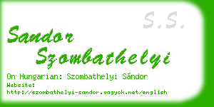 sandor szombathelyi business card
