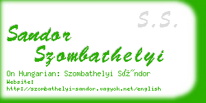 sandor szombathelyi business card